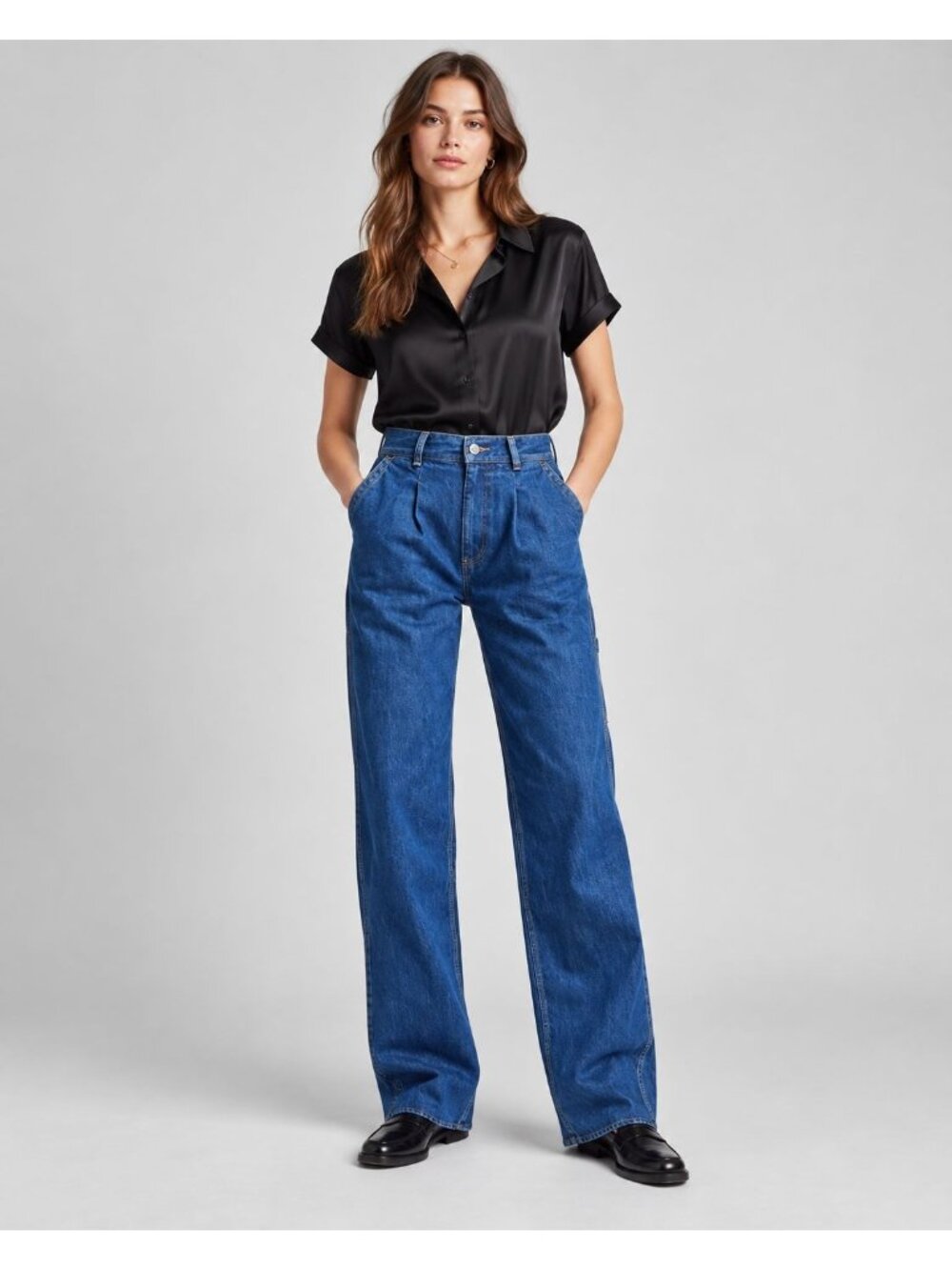 Re/Done High-Rise True Rinse Utility Loose Jeans Blue Denim Size 26